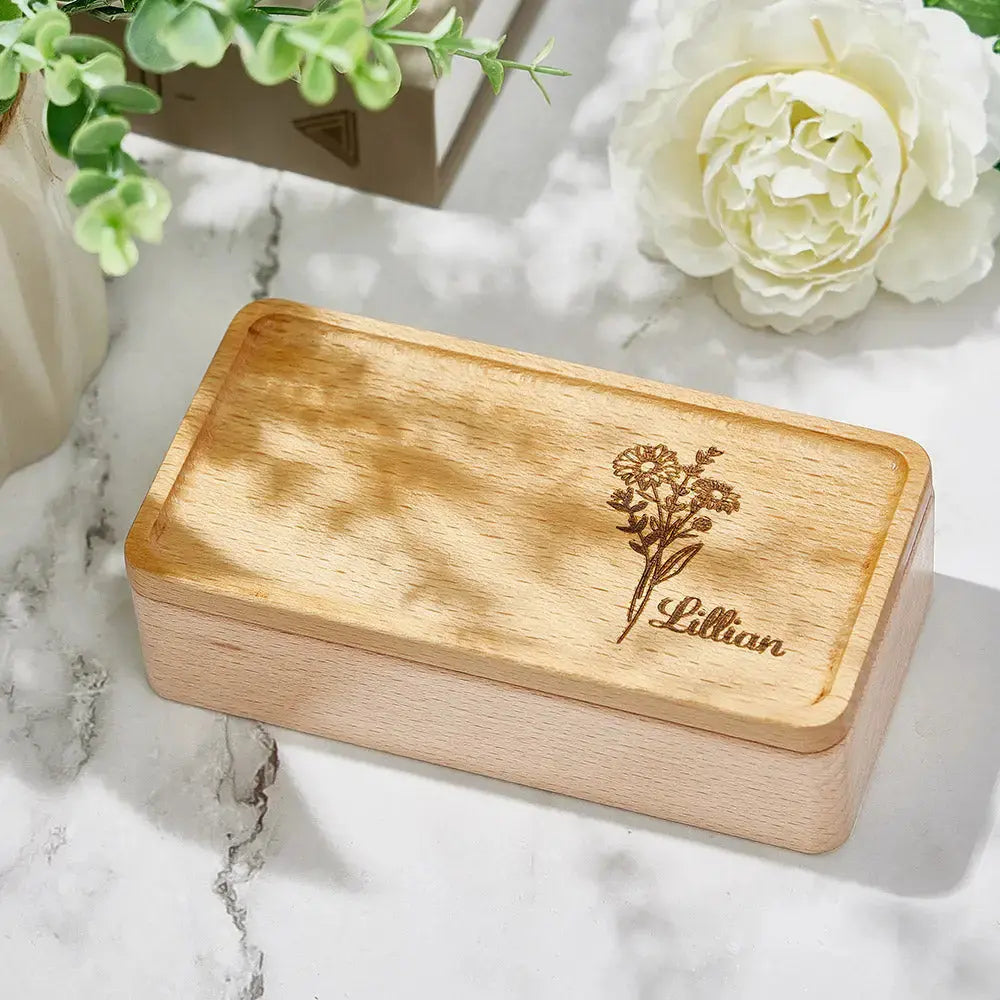Birth Flower | Personalised Jewellery Box