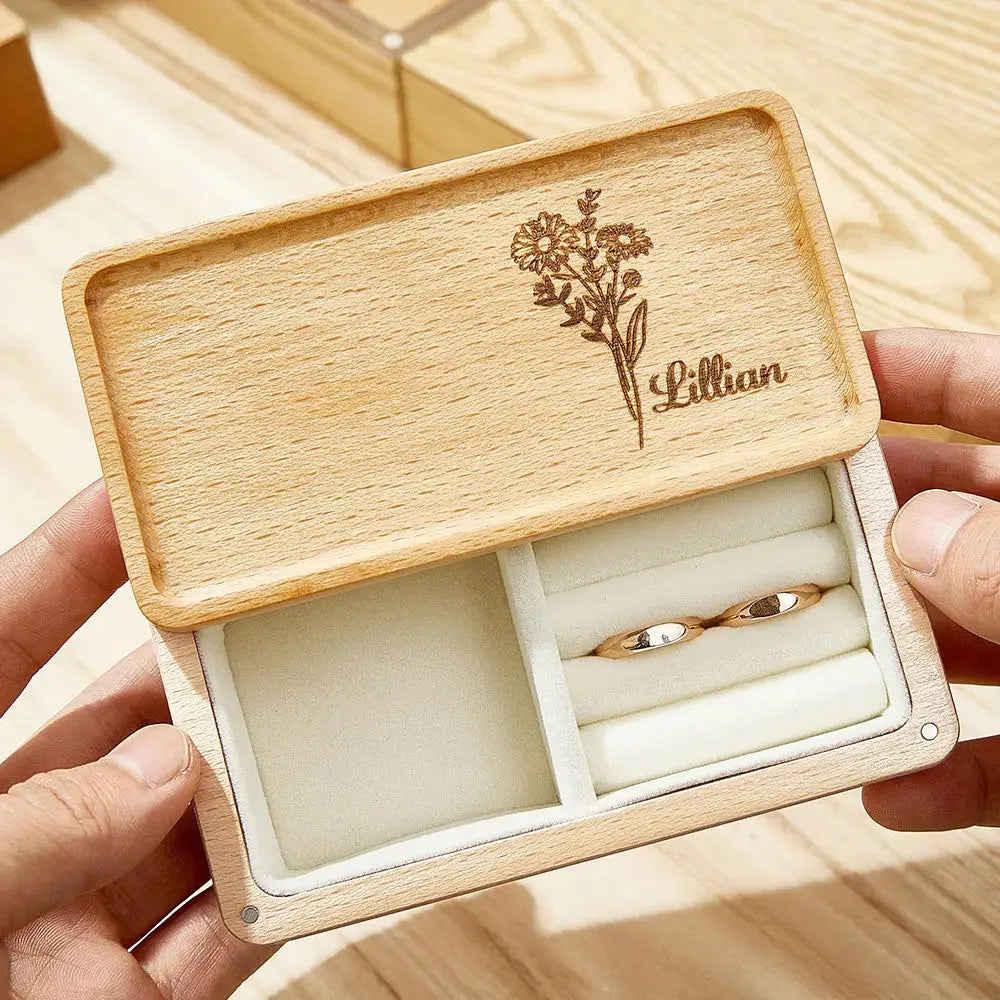 Birth Flower | Personalised Jewellery Box