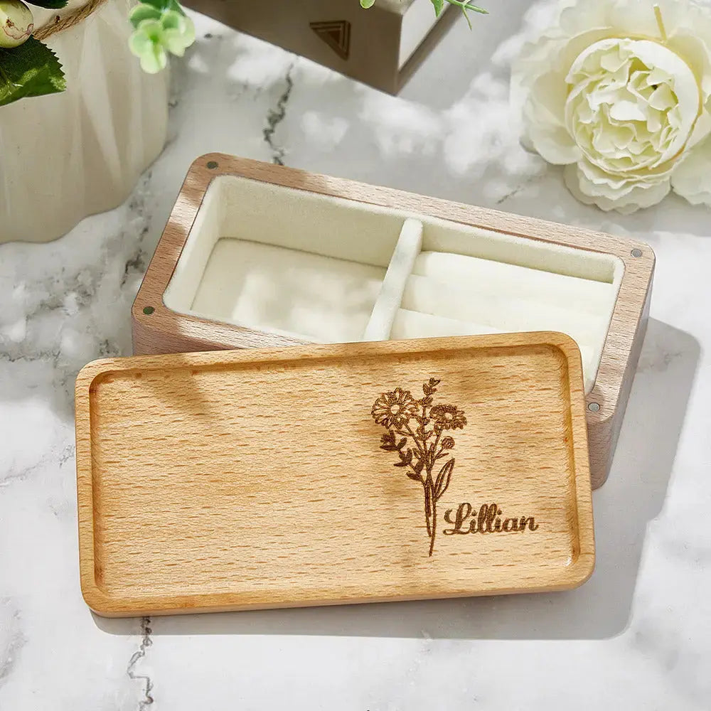 Birth Flower | Personalised Jewellery Box