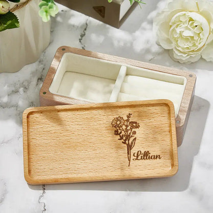 Birth Flower | Personalised Jewellery Box
