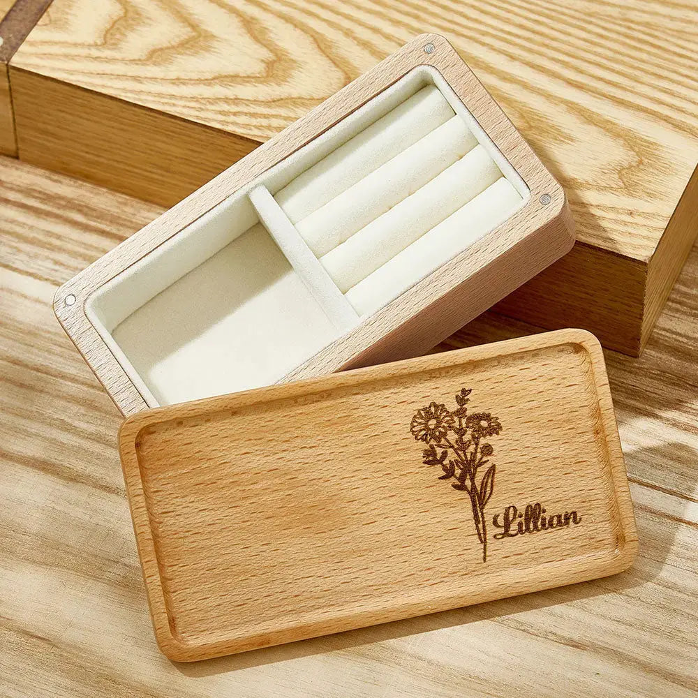 Birth Flower | Personalised Jewellery Box